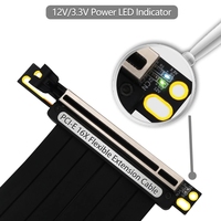 Nouvelle version Câble d'extension PCIe 3.0 x16 PCI Express Flexible 90 GUP Câble Riser avec LED pour carte graphique 128G/Bps