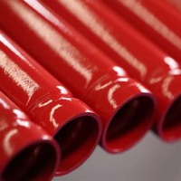 Tubes en acier au carbone peints en rouge, tuyau rond de combat pour arroseur de feu soudé, Astm A53 Type E Grade B Erw Sch40