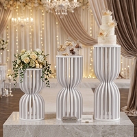 Socle à gâteau en PVC de 1,6 mm d'épaisseur, rond et creux, pour table de desserts, supports à fleurs pour décorations de centre de table de mariage
