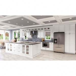 Gabinete de Cocina de Diseño Moderno Americano, Estilo Shaker Blanco, Lacado, Personalizado, Precio de Fábrica - Product Image 1