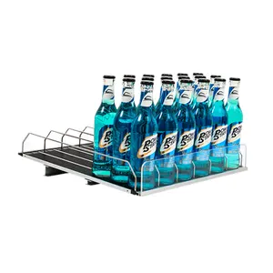 Supermarket decorating design Stores Shelf Drink Display Shelf Gravity Feed Roller Shelf Cooler Beverage soda can Glides