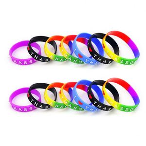 Bracelets extensibles en silicone colorés pour anniversaire, logo personnalisé, respectueux de l'environnement, promotionnels, pour adultes et enfants, fête - Product Image 1