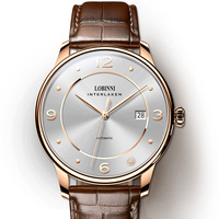 Montre mécanique automatique ultra-fine pour homme, personnalisable, minimaliste, date, luxe, affaires, élégante, résistante à l'eau, en cuir