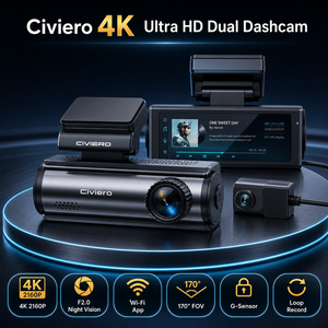 Mini Dash Cam Nascosta 4K con Registrazione Automatica 2160P, Telecamera Anteriore e Posteriore FHD, Schermo da 3,2 Pollici, <span class=keywords><strong>WiFi</strong></span>, GPS, Visione Notturna, DVR per <span class=keywords><strong>Auto</strong></span> e SUV - Product Image 1