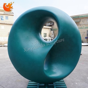 Modern Geschilderde Grote Abstracte Ronde Roestvrijstalen Sculptuur Winkelcentrum Openbare Ruimte Decor Outdoor Landschapskunstinstallatie - Product Image 4