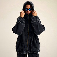 BRLOOTE Sweat à capuche d'hiver personnalisé effet vieilli Streetwear Coupe ample Impression numérique unie Non-tissé 100% Coton Coupe-vent