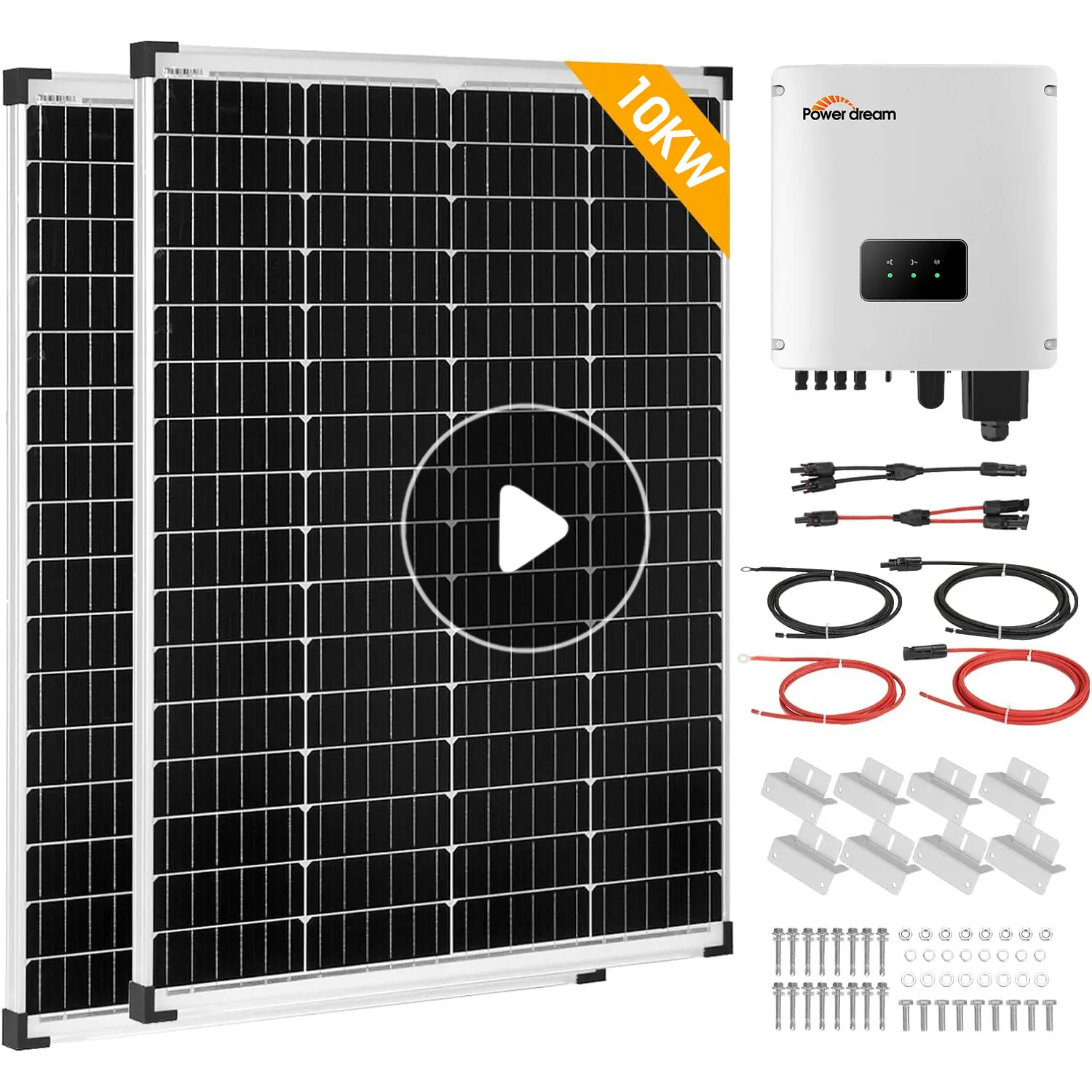 Power Dream 5Kw 10Kw 20Kw 50Kw 70Kw Off Grid Solar Hybrid Photovoltaic System Solar Kit Price List