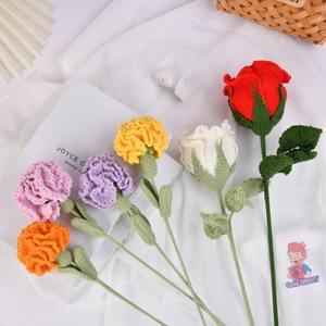 ช่อดอกไม้ถักงานแฮนด์เมดช่อดอกไม้ของขวัญวันเกิดงานถักโครเชต์ดอกไม้ตกแต่งบ้าน - Product Image 4