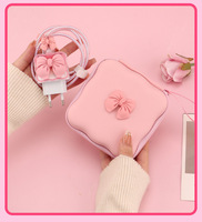 Tas Penyimpanan Charger HP EU US Plug untuk iPhone, Set Tas Pelindung Kabel HP untuk Apple 20W UK Plug Charging Cable Bow Love