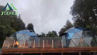 Dôme géodésique transparent de luxe pour glamping en plein air, tente hôtel, maison personnalisée, 6M, à vendre