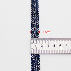<span class=keywords><strong>Ruban</strong></span> tressé personnalisé en <span class=keywords><strong>dentelle</strong></span> florale <span class=keywords><strong>marine</strong></span> avec fil argenté, motif vague ajourée, pour vêtements en jean, accessoires pour cheveux, chaussures et sacs (Sexy) - Product Image 2