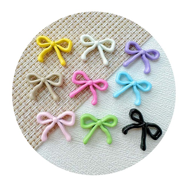 100PCS Spring Color Mini Bow Bowknot Alloy Beads Enamel Charms for HandMade Necklace Earrings Metal Jewelry Findings