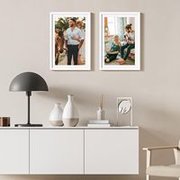 Bingkai Foto Aluminium Modern dengan Mat, Bingkai Poster Logam untuk Dinding Galeri, Bingkai Foto Minimalis untuk Keluarga, Bayi, Kantor
