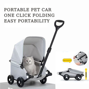 Nouvelle poussette pliable de luxe réglable et lavable <span class=keywords><strong>pour</strong></span> animaux de compagnie (chats et chiens) 2025 – Chariot à 4 roues pliable de haute qualité <span class=keywords><strong>pour</strong></span> la marche et les voyages en extérieur - Product Image 6
