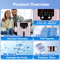 Inhalateur d'hydrogène PEM à débit réglable 1800 ml/min, membrane Dupont N117, machine d'inhalation d'hydrogène moléculaire