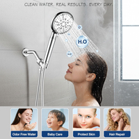 Pommeau de Douche à Main 8+1 Modes de Jet, avec Jet Arrière, Filtre à 7 Étapes, Élimine le Chlore, pour Usage Domestique