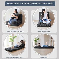 Canapé extra épais et long Canapé-lit à un étage Chambre à coucher Salon Lit pouf nature Canapé-lit pliant avec oreillers
