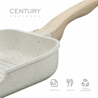 Poêle à griller carrée en aluminium CENTURY, compatible induction et gaz, revêtement céramique antiadhésif, design européen, pour la cuisine à domicile