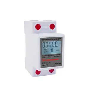 Single phase electric meter din rail type digital meter with backlight dual display 220V meter