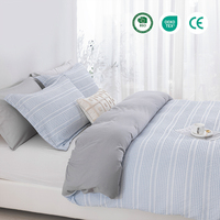 Direct usine, Lot de 4 pièces 100% Polyester 120 g/m² Cationique, Imprimé moderne uni, Durable, Respirant, Toutes saisons, Seersucker, Mariage