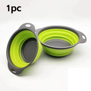 Cesta de drenaje plegable de silicona al por mayor, colador plegable de plástico para lavar frutas y verduras, escurridor plegable para cocina - Product Image 3