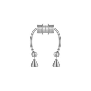 Magnetic <b>Nose</b> Ring Stainless Steel Spike Shape No Drill <b>Fake</b> <b>Nose</b> <b>Stud</b> Daily Wear Jewelry Silver Black Rainbow Gold Rose Gold - Product Image 4