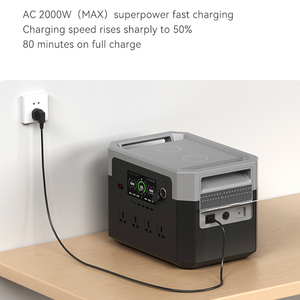 Station d'alimentation portable 2000W LiFePo4, générateur solaire, batterie lithium, prises AC/DC, prise allume-cigare - Product Image 3