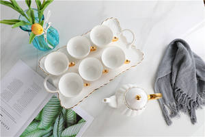20pcs di Alta Qualità di Lusso Europeo di Ceramica Per Usi Domestici Pomeriggio Teiera tazza di Tè Set Con Vassoio - Product Image 4