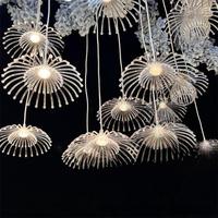 Nouveau 2026 Créatif Décoratif pour Mariage en Acrylique, Lustre Pissenlit à 10 Têtes, Lumières Océaniques Méduse Lumineuses