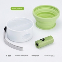 Gamelle de voyage pliable 3-en-1 pour chien, personnalisable avec logo, en silicone écologique, durable, étanche et anti-fuite