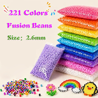 Perles thermocollantes miniatures en EVA de 2,6 mm, 221 couleurs, en gros, sac de recharge, certifiées CE, jouet éducatif sûr pour le bricolage