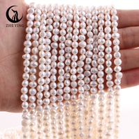 Perles d'eau douce naturelles en forme de demi-rond de 5-6 mm 3A en gros, perles en vrac pour la fabrication de bijoux, blanc/rose/violet