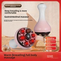 Masseur abdominal électrique chauffant à lumière rouge, massage inversé simulé à la main, appareil de moxibustion sans fumée pour le ventre