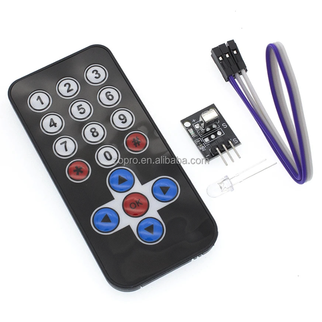 ZOPRO 03102519 Single Chip Infrared Remote Control Kit Wireless IR Transmitter & Receiver Module for Robot/DIY Projects Black