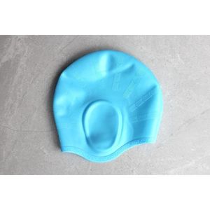 Bonnet de bain en silicone extra large pour femmes avec protection des oreilles, mélange de couleurs unies - Product Image 4