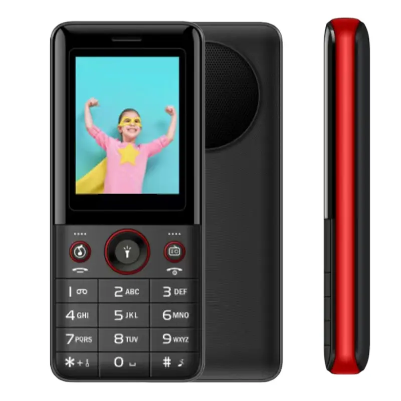 Mini teléfono móvil a granel de 1,77 pulgadas, pantalla negra fría HD, modo de reposo largo, linterna fuerte, llamada de teléfono continua
