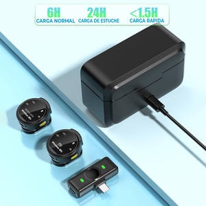 ชุดไมโครโฟนไร้สาย ELE-GATE แบบ Lavalier พร้อมตัวรับสัญญาณ Type-C ฐานชาร์จเร็ว พร้อมอะแดปเตอร์ Lightning - Product Image 2