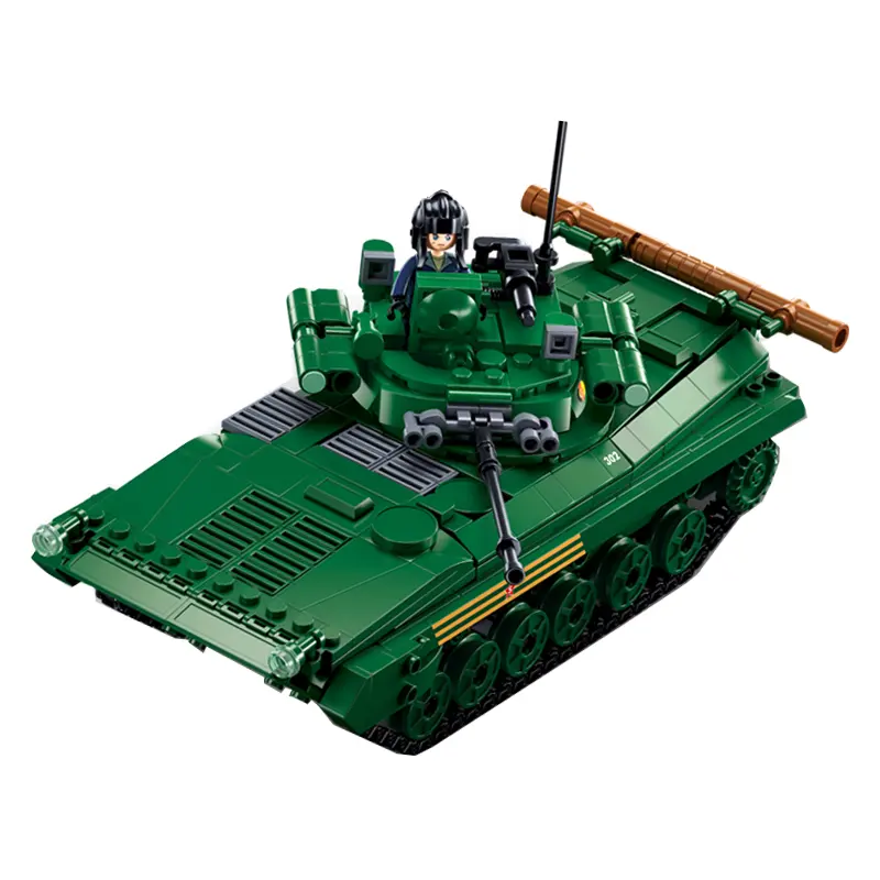 Neues Bauklötzspielzeug 3-in-1 Infanterie-Tank-Modell Bauklötzspielzeug-Set zum Üben von Kinderhänen