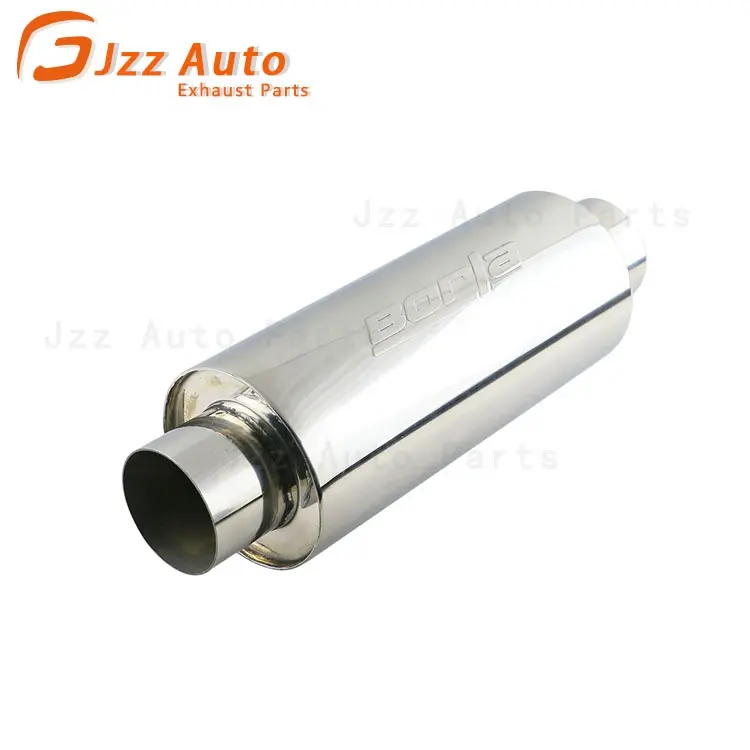 JZZ Top Quality Performance Stainless Steel Car 76mm outlet Exhaust Muffler For Resonator