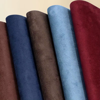 Tissu synthétique auto-adhésif en microfibre PU ultra-suédée, imperméable, gaufré, décoratif, élastique, à effet chromatique