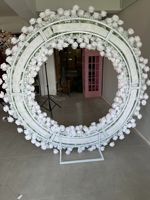 Arche de fleurs artificielles personnalisable pour mariage, arrangement floral circulaire, toile de fond en soie pour décoration de mariage