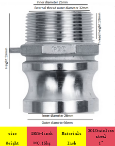 Conector de Plomería de Acero Inoxidable de Alta Presión, Reductor con Rosca Macho SAE de 1/2 Pulgada, Resistente a la Corrosión - Product Image 4