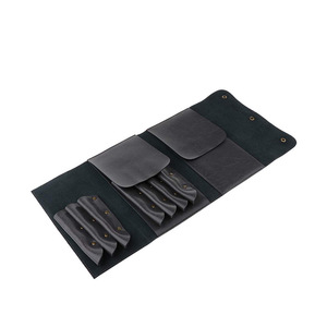Custom-made PU leather scissor storage <b>bag</b>/<b>tool</b> <b>bag</b>, hair salon folding <b>roll</b> <b>bag</b>, hairdresser's handbag. - Product Image 3
