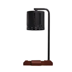 Nouveau design en bois luxe aromathérapie lampe de nuit 120V/220V usine en gros blanc creux abat-jour bougie plus chaud avec brevet