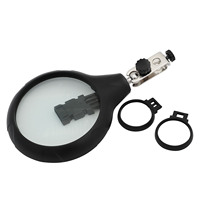 5X 8X 10X LED Light Helping Hands Magnifier Soldering Station,Magnifying Glass Stand with Auxiliary Clamp and Alligator Clips