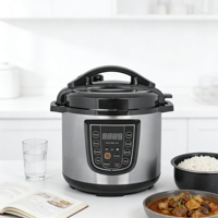 Cuisinière électrique à pression multifonction 8-en-1 entièrement intelligente de 6 L en acier inoxydable 1000 W avec écran LED et cuve intérieure antiadhésive
