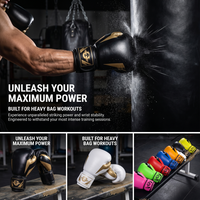 Gants de boxe respirants en cuir PU, mousse multicouche, protection du pouce, poignée ergonomique, poignet réglable pour l'entraînement au sparring