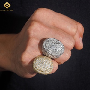 Bague Éternité Homme en Moissanite Certifiée GRA Plaqué Rhodium, Style Hip Hop, en Argent Sterling 925 de Haute Qualité avec Sertissage à Griffes Éclair - Product Image 1