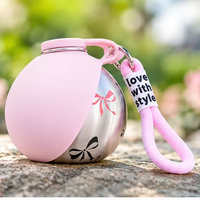 Bouteille d'eau pliable sphérique en acier inoxydable 304 pour chats et chiens, gamelle de voyage anti-fuite, légère et portable pour l'extérieur