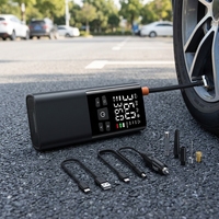 Compresseur d'air portable sans fil compact en ABS pour pneus de voiture avec moniteur de pression des pneus et fonction SOS d'urgence